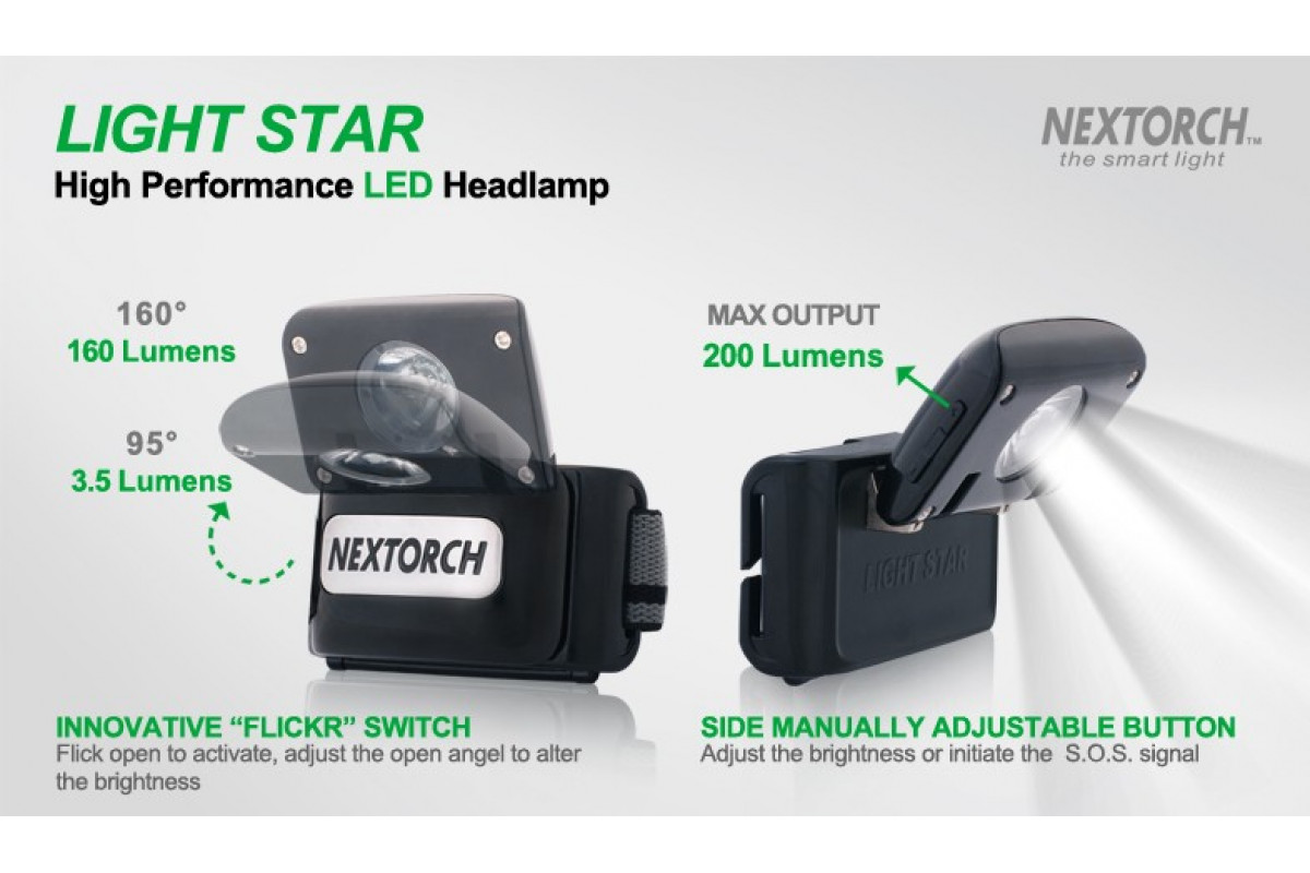 Фонарь  LIGTH-STAR налобный светодиодный  черный 3ААА 200люм