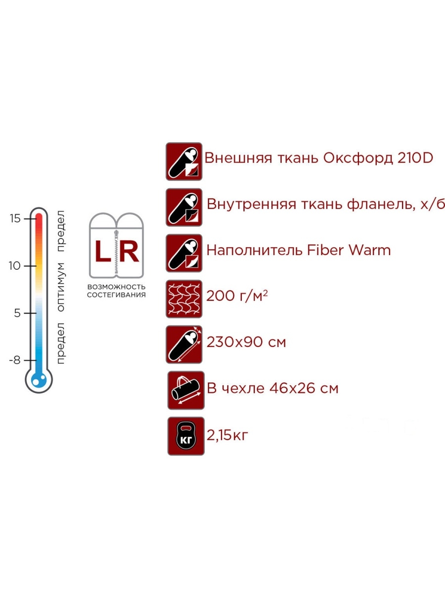 Спальный мешок VERMONT R (от -6С одеяло 230*90)