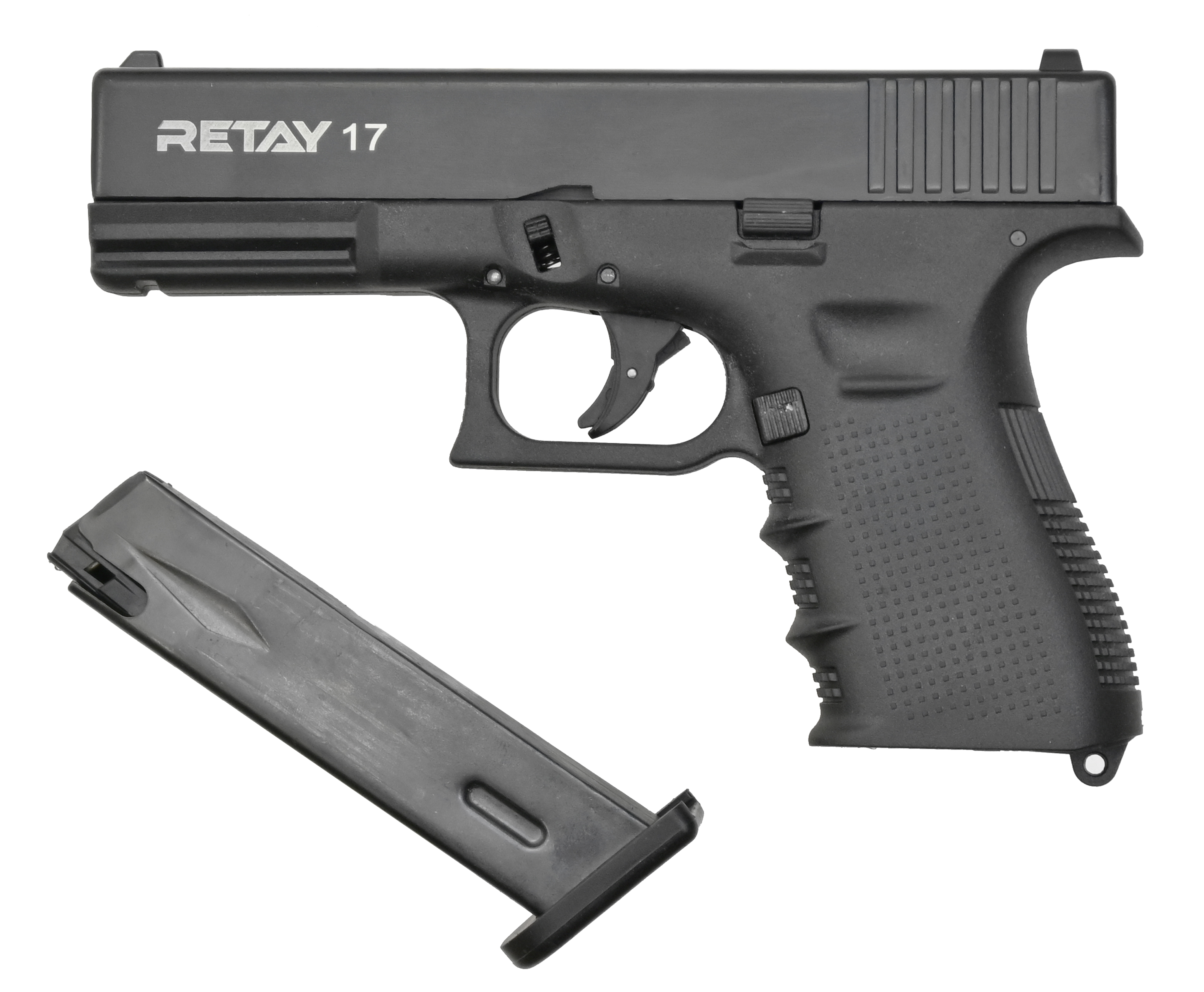 Пистолет охолощенный Retay G17C (Glok 17), к.9мм (черн.)